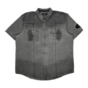 Harley Davidson Short Sleeve Shirt - 2XL Grey Cotton - Picture 1 of 11