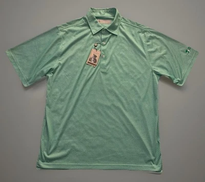 Polo de golf Donald Ross manga corta verde geométrico grande nuevo con etiquetas JBHS Foto 1 de 4