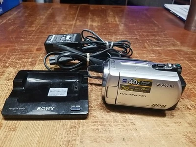 Sony Handycam DCR-SR42 Handheld HDD Camcorder Silver Tested w/ Dock + New Batt - Image 1 of 4