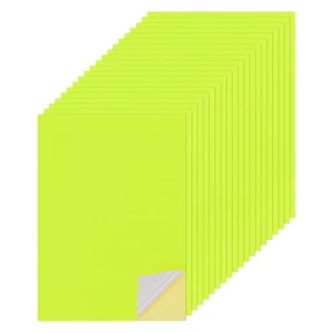 50 Sheets 8"x12" Colored Sticker Paper Printable 250gsm, Fluorescent Yellow - Picture 1 of 6
