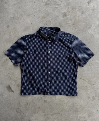 Y2K Cropped Boxy Polka Dot Button Down Shirt - S - Image 1 of 4