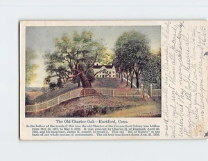 Postcard Old Charter Oak Hartford Connecticut USA - Picture 1 of 2