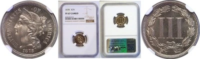 1878 3CN Nickel Three Cent Proof NGC PF-67 Cameo - Image 1 of 3