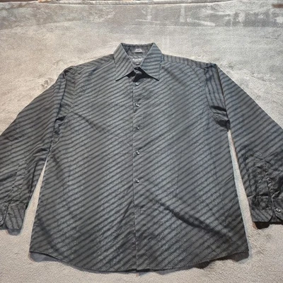 Eighty Eight Shirt Mens Large Striped Long Sleeve Button Up Easy Care - Image 1 of 4