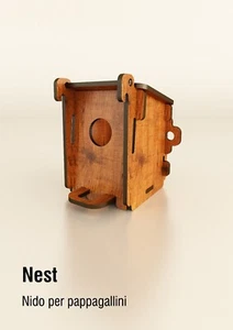 NIDO CASETTA PER PARROCCHETTI PAPPAGALLINI in laminato HPL anti acaro / parassit - Imagen 1 de 4