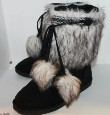 Bota esquimal de piel sintética Just Fab talla 6 borla invierno botines Foto 1 de 4