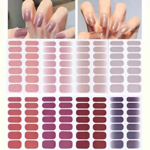 16 Sheets Full Wraps Nail Polish Stickers Self-Adhesive Candy Colors - Picture 1 of 7