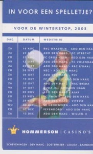 Official Gameschedule / Fixtures / Programme ADO Den Haag 2003-2004 - Imagen 1 de 2