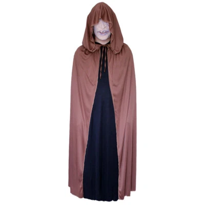 Brown Cloak with Large Hood ~ HALLOWEEN WIZARD MEDIEVAL RENAISSANCE COSTUME CAPE - Image 1 of 3