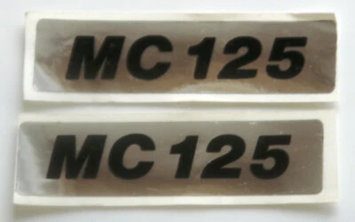 2x Maico MC125 MC 125 Decail  Pepper Seitendeckel Aufkleber Silberfolie Neu - Bild 1 von 2