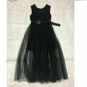 ZARA NEW WOMAN MIDI TULLE DOTTED MESH MIDI DRESS BELT BLACK XS-XL 2731/254 - Picture 1 of 7