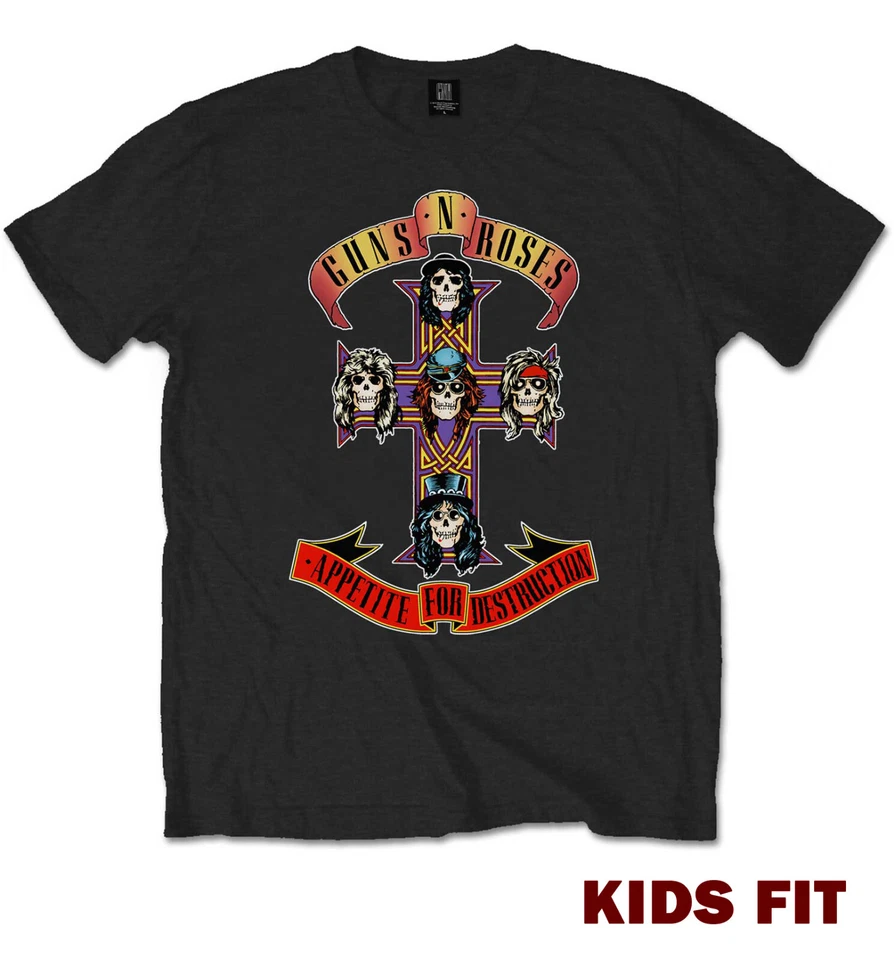 Official Guns N Roses T Shirt Appetite For Destruction Boys Girls Kids Tee New