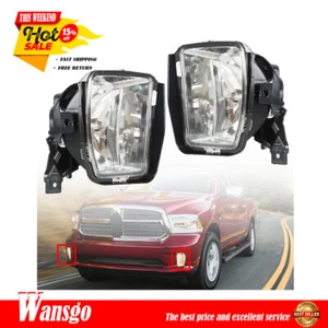 Left+Right Bumper Clear Fog Light Assembly w/Wiring+Switch For 13-18  Ram 1500 - Picture 1 of 8
