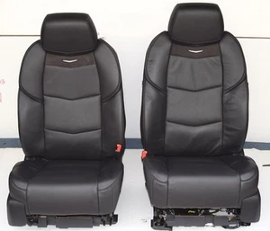 Cadillac Escalade 2015 asientos delanteros con canastilla completa potencia en cuero negro - Imagen 1 de 12