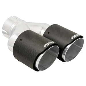 MBRP T5183CF Carbon Fiber Staggered Dual Wall Round 3 inch Universal Exhaust Tip - Picture 1 of 6