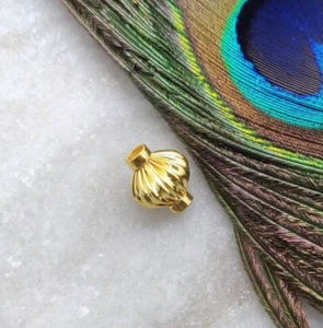 Elegant 18k Yellow Gold Beads 11x10mm Handmade Spacer Jewelry | KC1668 - Picture 1 of 5