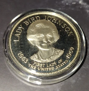 1972 FM US USA White House First Lady Bird Johnson Sterling Proof - Picture 1 of 2