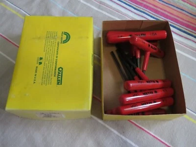 10 pc ALLEN 57314 Individual Keys 1/4" Hex 6" OAL Cushion Grip T-Handle wrenches - Image 1 of 4
