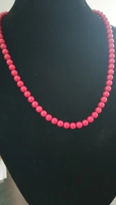 COLLANA IN PASTA DI CORALLO ROSSO DI SARDEGNA TONDO LISCIO 06mm elegante 45cm - Foto 1 di 12