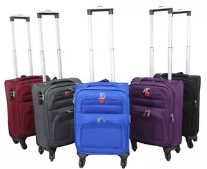 45x33x20 EasyJet Under Seat Case Luggage Wheel Suitcase Cabin Trolley Travel Bag - Picture 1 of 26