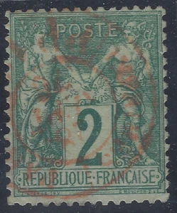 DIV-15-8-2: oblitération rouge des imprimés sur n° 62 signé Calves cote 350€ - Bild 1 von 1