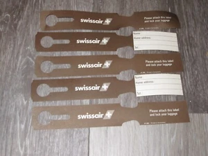 Lot Of 5 SWISSAIR SWISS AIR LINES LUGGAGE STRING TAGS NOS - Picture 1 of 3