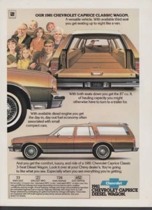 Vintage advertising print Car Auto Chevrolet Chevy 1981 Diesel Caprice Wagon ad - Picture 1 of 1