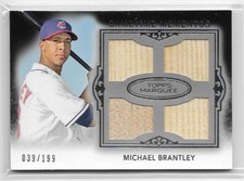 2011 Topps Marquee GAMETIME MEMENTOS Michael Brantley Indians QUAD BAT RELICS 