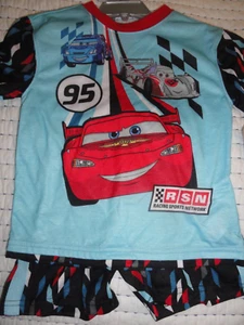 Size 4 Lightning McQueen Shortie Pajama's NWT Disney Store - Picture 1 of 2