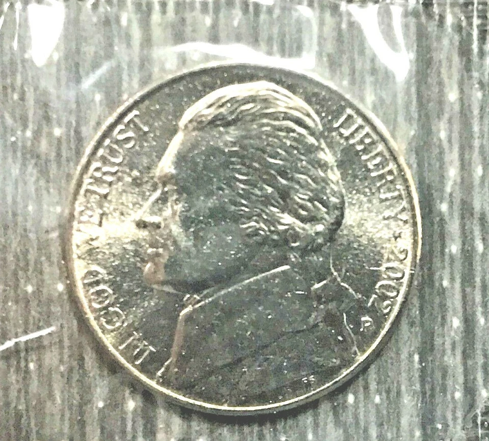 2002 P  GEM  BU Jefferson Nickel in mint cellos ( 1 Coin)  - Image 1 of 1