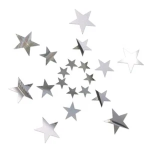 40 Pcs Stars Mirror Wall Stickers, 3D Acrylic Mirror Wall Decorations Silver - Picture 1 of 8