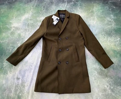 Guess Harlan Melton Double Breasted Tactical Green Men's Coat Sz S__MSRP $198.00 - Image 1 of 4