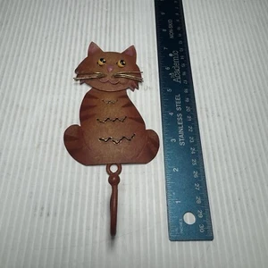 2004 Regal Home & Garden Metal Cat Wall Hook Orange Kitty - Picture 1 of 2
