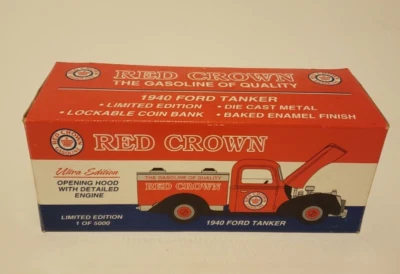 LIBERTY CLASSICS SPEC CAST 1940 FORD RED CROWN TANKER TRUCK DIECAST in ORIG BOX - Image 1 of 4