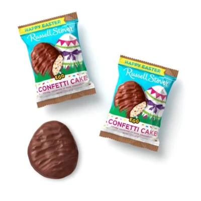 (2-Pack) Russell Stover Egg 1.3 oz CONFETTI CAKE in Milk Chocolate * BB 8/2025 * - Image 1 of 2