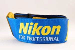 Nikon Professional Camera Neck Strap Blue Yellow from JAPAN "Near Mint" #25035 - Picture 1 of 12