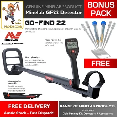 Minelab Go-Find 22 Metal Detector | GOFIND22 | Compact | Easy to operate | gold! - image 1 of 4