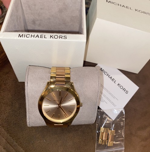 Orologio donna MICHAEL KORS Slim Runway MK3493 quadrante rosa pallido nuovo con scatola