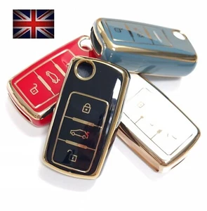 For VW Volkswagen Polo Golf Passat Beetle Caddy Tiguan Key Case Cover Remote - Picture 1 of 9