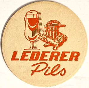 NÜRNBERG LEDERER BIER PILS BRAUEREI  1 BIERDECKEL  1960/1970er - Picture 1 of 2