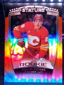 2024-25 Upper Deck Stature SAMUEL HONZEK ORANGE ROOKIE /199 #49 Calgary FLAMES - Picture 1 of 8