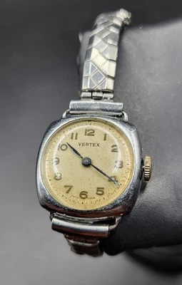 Swiss Vertex 1940s Ladies Mechanical 22mm Silver Tone Watch Expansion Bracelet  - Image 1 of 4