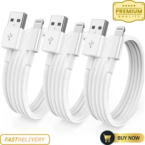 3 x iPhone Charger Fast For Apple Cable USB Lead 5 6 7 8 X XS XR SE 11 12 13 14 - Picture 1 of 6