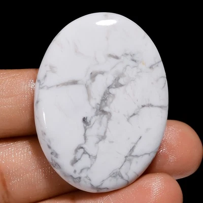 Piedra preciosa suelta cabujón forma ovalada howlita 100 % natural 77,5 quilates 40x30x6 mm A-2175 Foto 1 de 4
