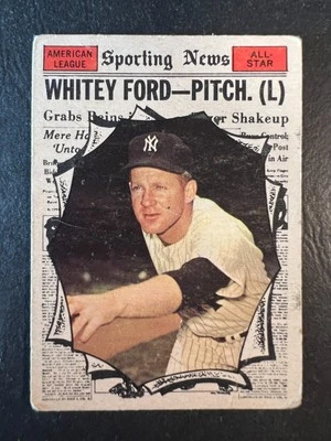 1961 Topps Whitey Ford All Star #586, creased - Image 1 of 2