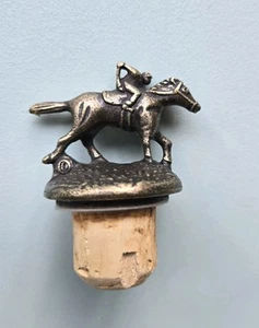 Blantons Bourbon Cork-n-Brass Jockey & Horse Bottle Stopper Letter O - Picture 1 of 7
