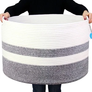 XXXLarge Cotton Rope Basket for Living Room - Woven Storage Basket with Handl... - Picture 1 of 9