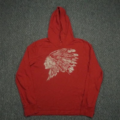 Denim & Supply Ralph Lauren Hoodie Mens Large Red Native American Indian Chief * - Image 1 of 4