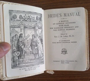Antique Bride's Manual Wedding Gift Biblical NF White Leather w/ Box 1952 - Picture 1 of 12