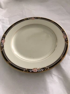 4 Mikasa Florisse Black 7 1/2” Dessert  PLATES - Picture 1 of 4